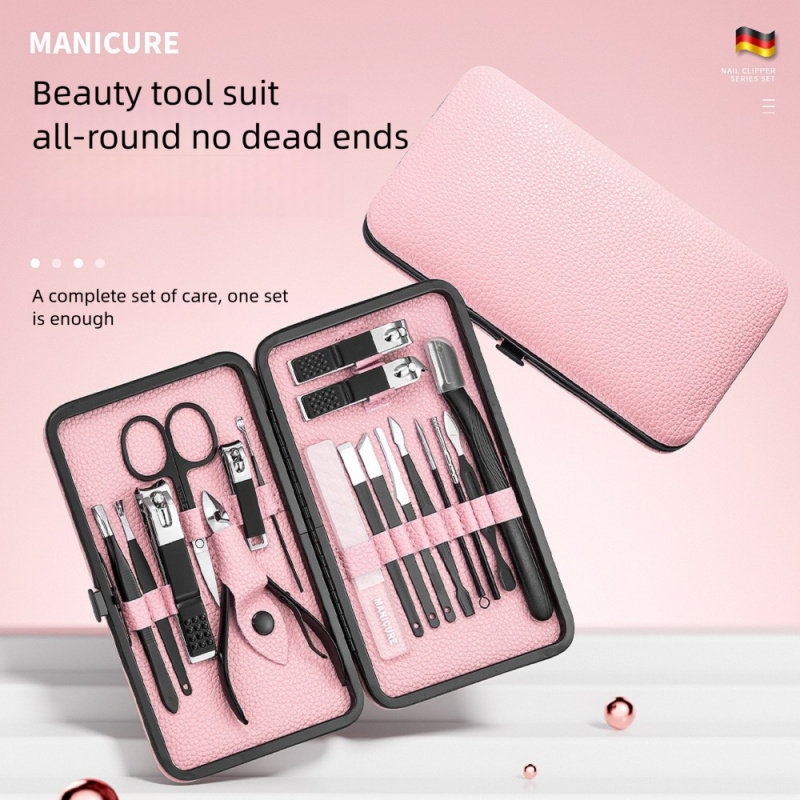 Mens Grooming Kit Gift Set - 18-częściowy zestaw do manicure i pedicure,
