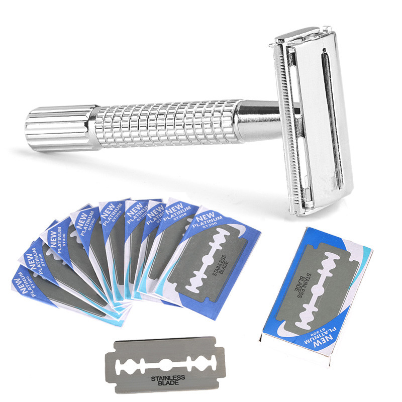 Straight Razor Safety - Ręczna maszynka do golenia z platerowanym