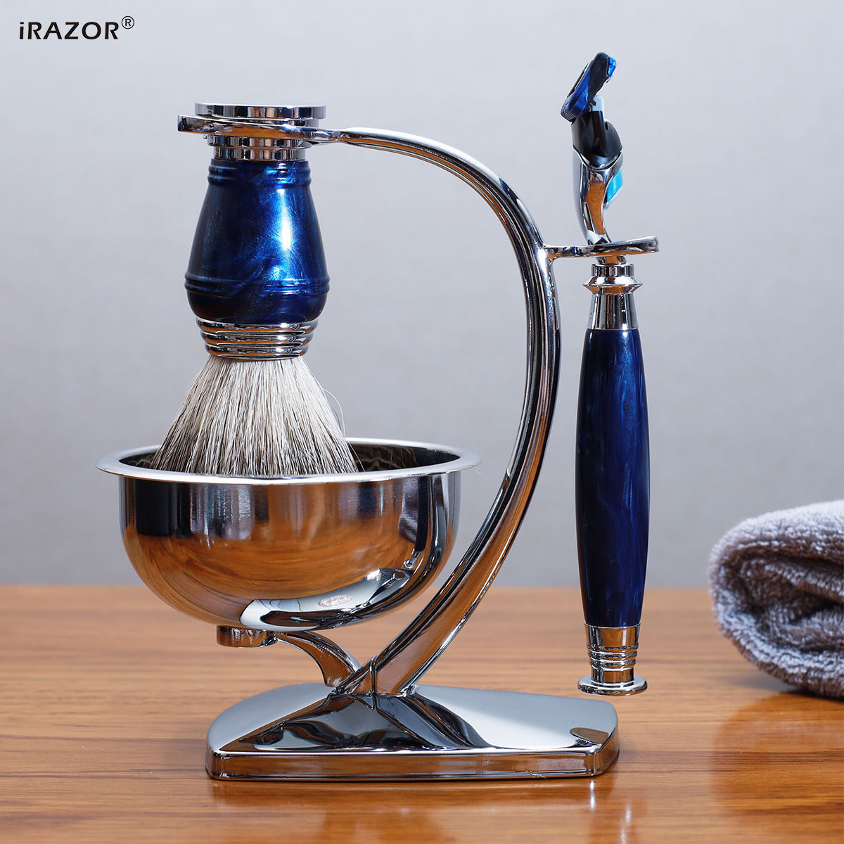 iRAZOR Royal Blue Luksusowy Ze – Mens Grooming Kit Gift Set recenzja i cena